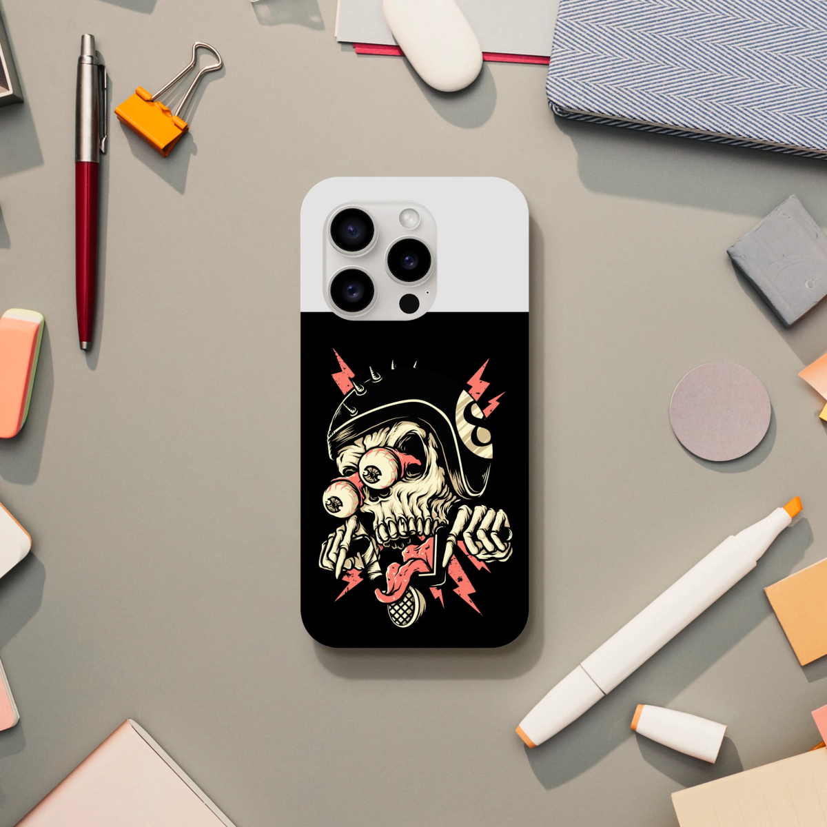 Designer Phone cases for iphone | Pop Art Skeleton | 2 design options - iPhone 15 Pro - Design Option 3 - 