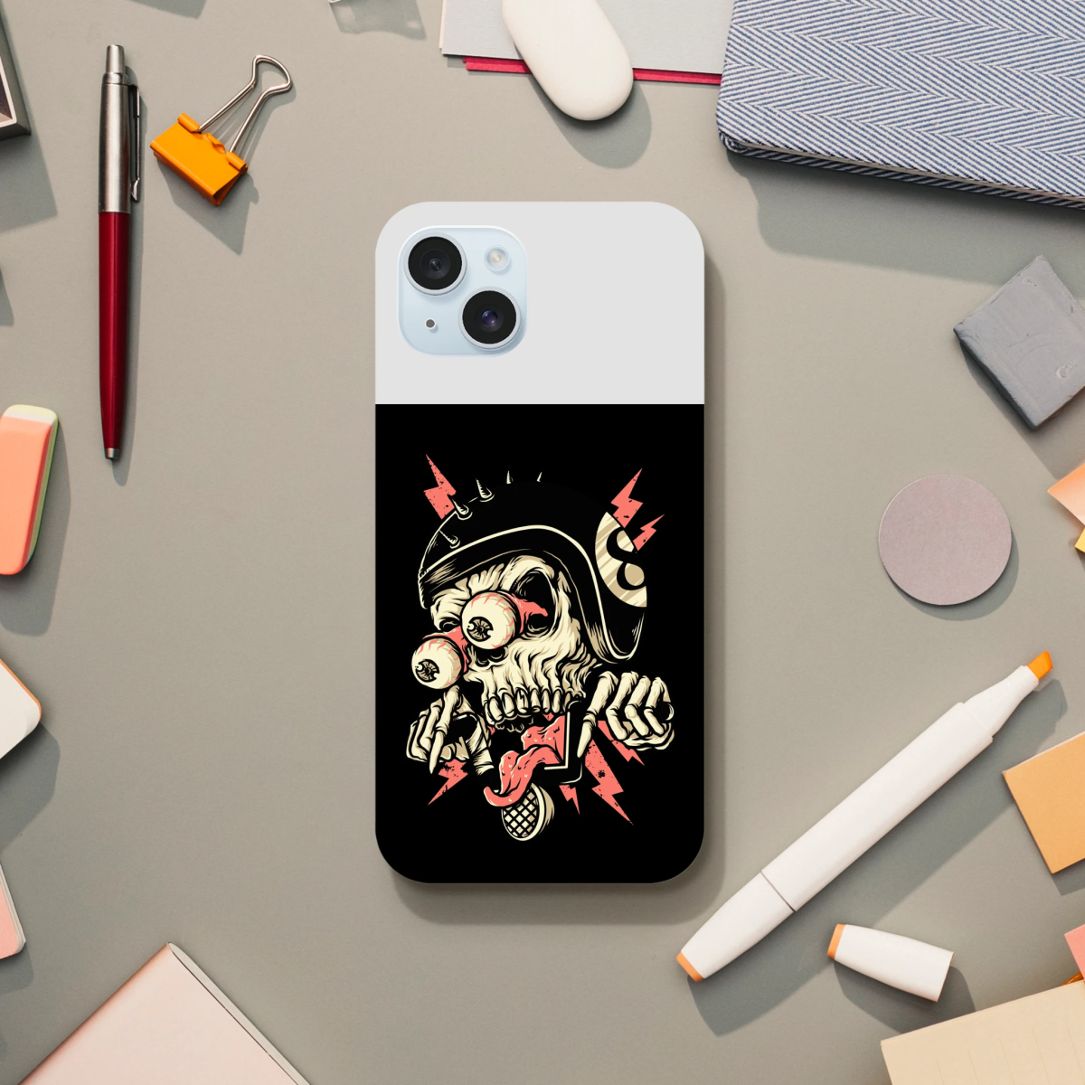 Designer Phone cases for iphone | Pop Art Skeleton | 2 design options - iPhone 15 Plus - Design Option 3 - 