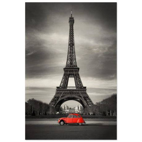 Elegant Paris - Eiffel Tower and Vintage Ride - Wood Prints - 30x45 cm / 12x18″ - 