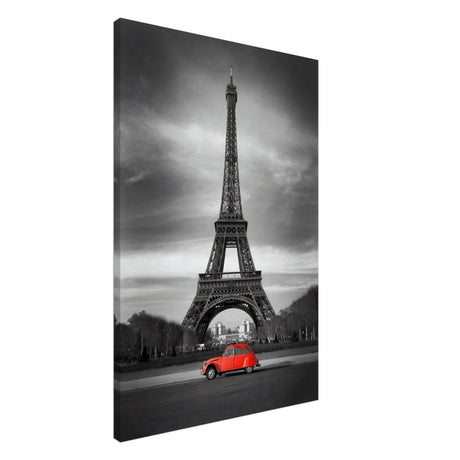 Elegant Paris - Eiffel Tower and Vintage Ride - Canvas - 60x90 cm / 24x36″ - 