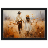 Fields of Togetherness | Impressionistic Art - Framed Canvas - 30x45 cm / 12x18″ - Black frame