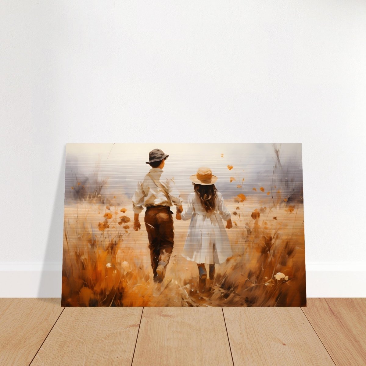 Fields of Togetherness | Impressionistic Art - Brushed Aluminum Print - 40x60 cm / 16x24″ - 