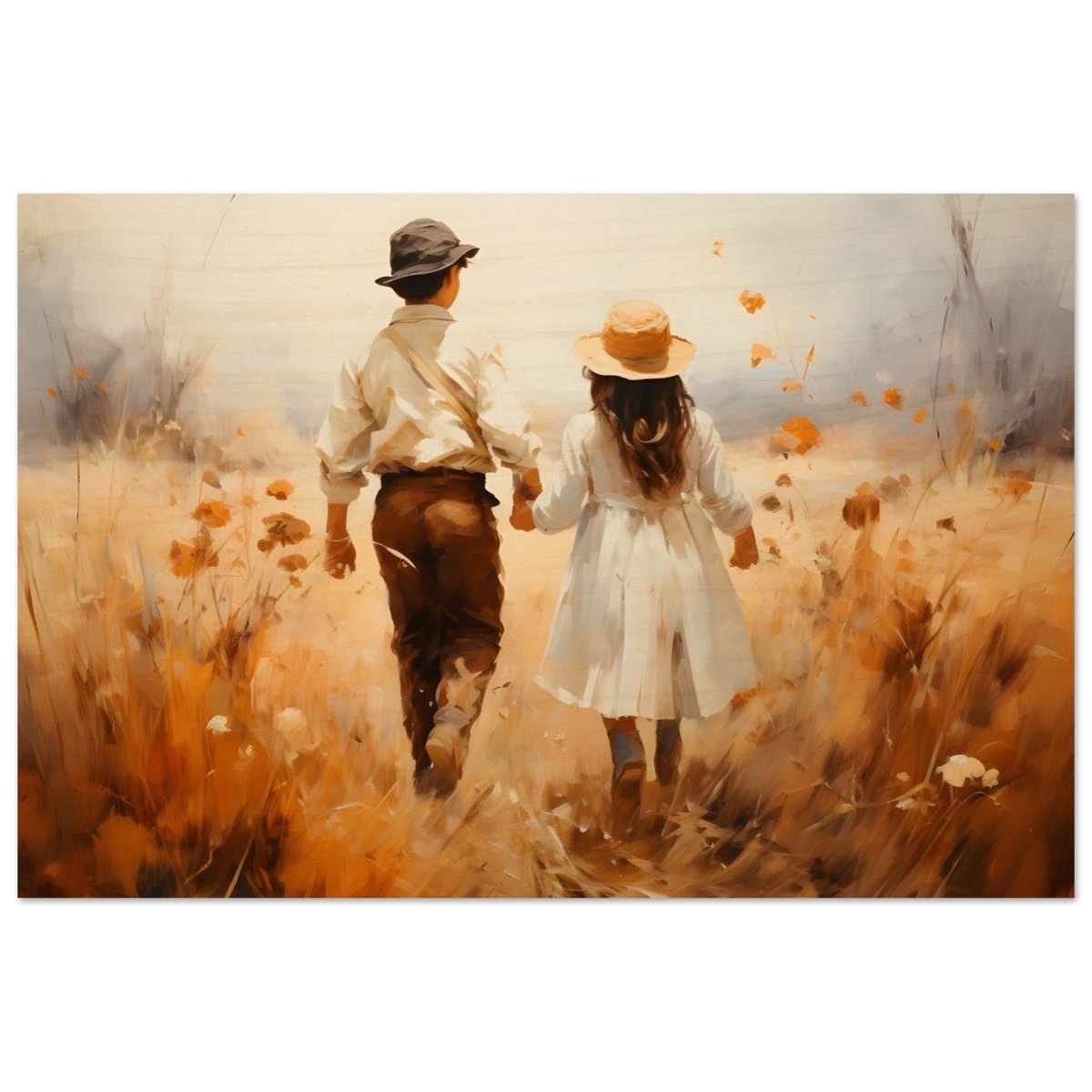 Fields of Togetherness | Impressionistic Art - Wood Prints - 50x75 cm / 20x30″ - 