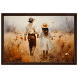 Fields of Togetherness | Impressionistic Art - Framed Canvas - 50x75 cm / 20x30″ - Dark wood frame