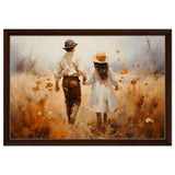 Fields of Togetherness | Impressionistic Art - Framed Canvas - 40x60 cm / 16x24″ - Dark wood frame