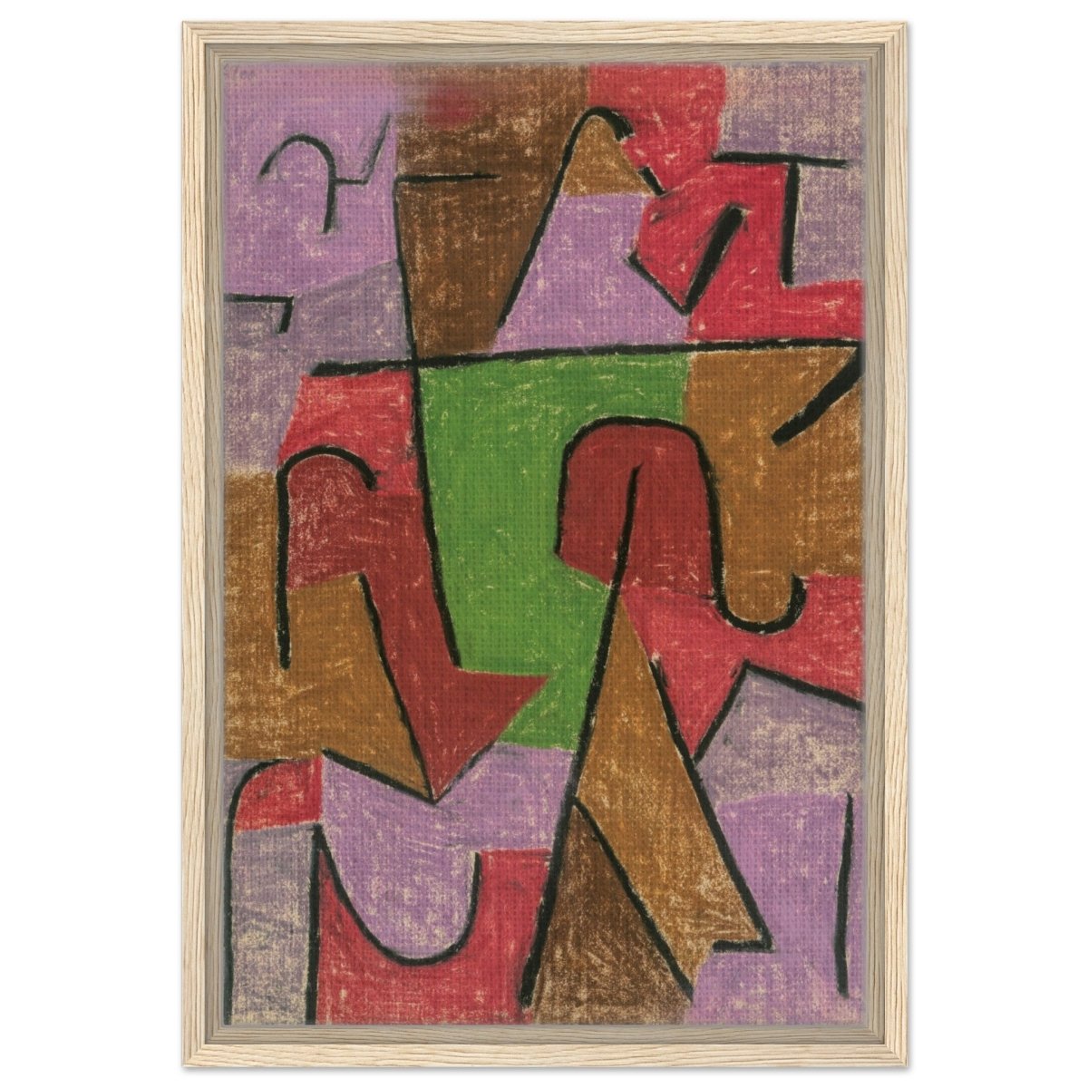 Indianisch, 1937 by Paul Klee | Vintage wall art print - Framed Canvas - 40x60 cm / 16x24″ - Wood frame