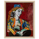 Jacqueline in Turkish Costume by Pablo Picasso | Cubism Art wall art print - Framed Canvas - 40x50 cm / 16x20″ - Wood frame