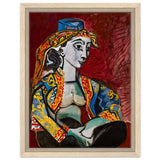 Jacqueline in Turkish Costume by Pablo Picasso | Cubism Art wall art print - Framed Canvas - 30x40 cm / 12x16″ - Wood frame