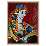 Jacqueline in Turkish Costume by Pablo Picasso | Cubism Art wall art print - Framed Canvas - 50x70 cm / 20x28″ - Wood frame