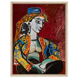 Jacqueline in Turkish Costume by Pablo Picasso | Cubism Art wall art print - Framed Canvas - 60x80 cm / 24x32″ - Wood frame