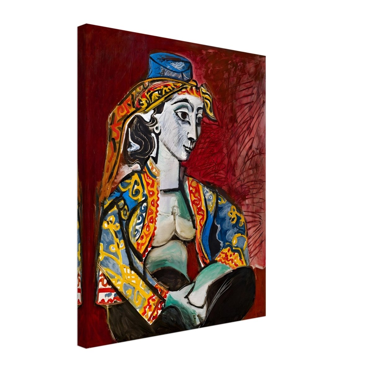 Jacqueline in Turkish Costume by Pablo Picasso | Cubism Art wall art print - Canvas - 40x50 cm / 16x20″ - 