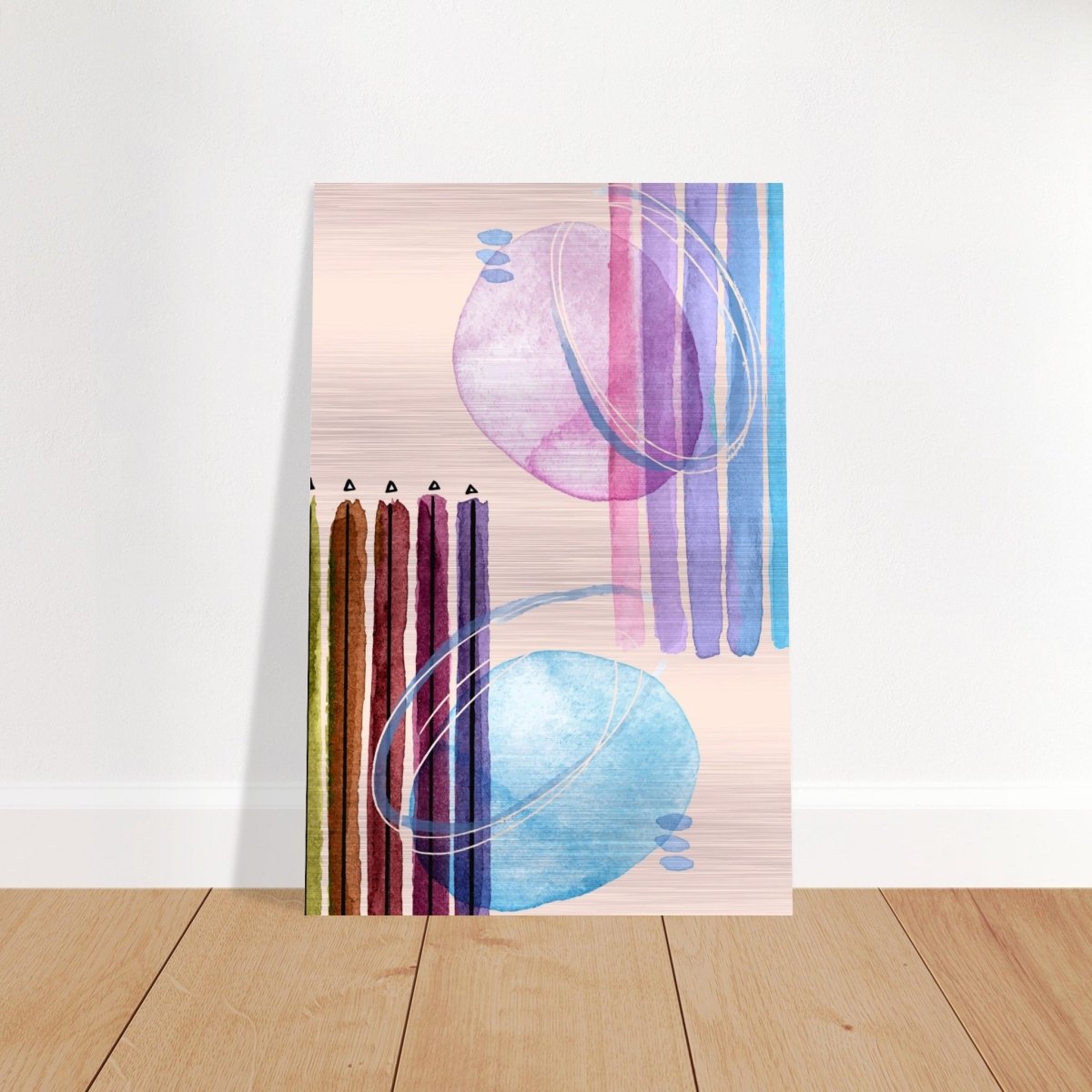 Linear Harmony Abstract - 60x90 cm / 24x36″ - Brushed Aluminum Print - 