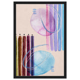 Linear Harmony Abstract - 50x75 cm / 20x30″ - Framed Canvas - Black frame