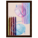 Linear Harmony Abstract - 30x45 cm / 12x18″ - Framed Canvas - Dark wood frame