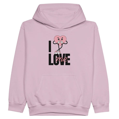 Midweight Fleece Youth Hoodie | I Love Me - XS - Light Pink - 