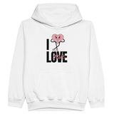 Midweight Fleece Youth Hoodie | I Love Me - XS - White - 