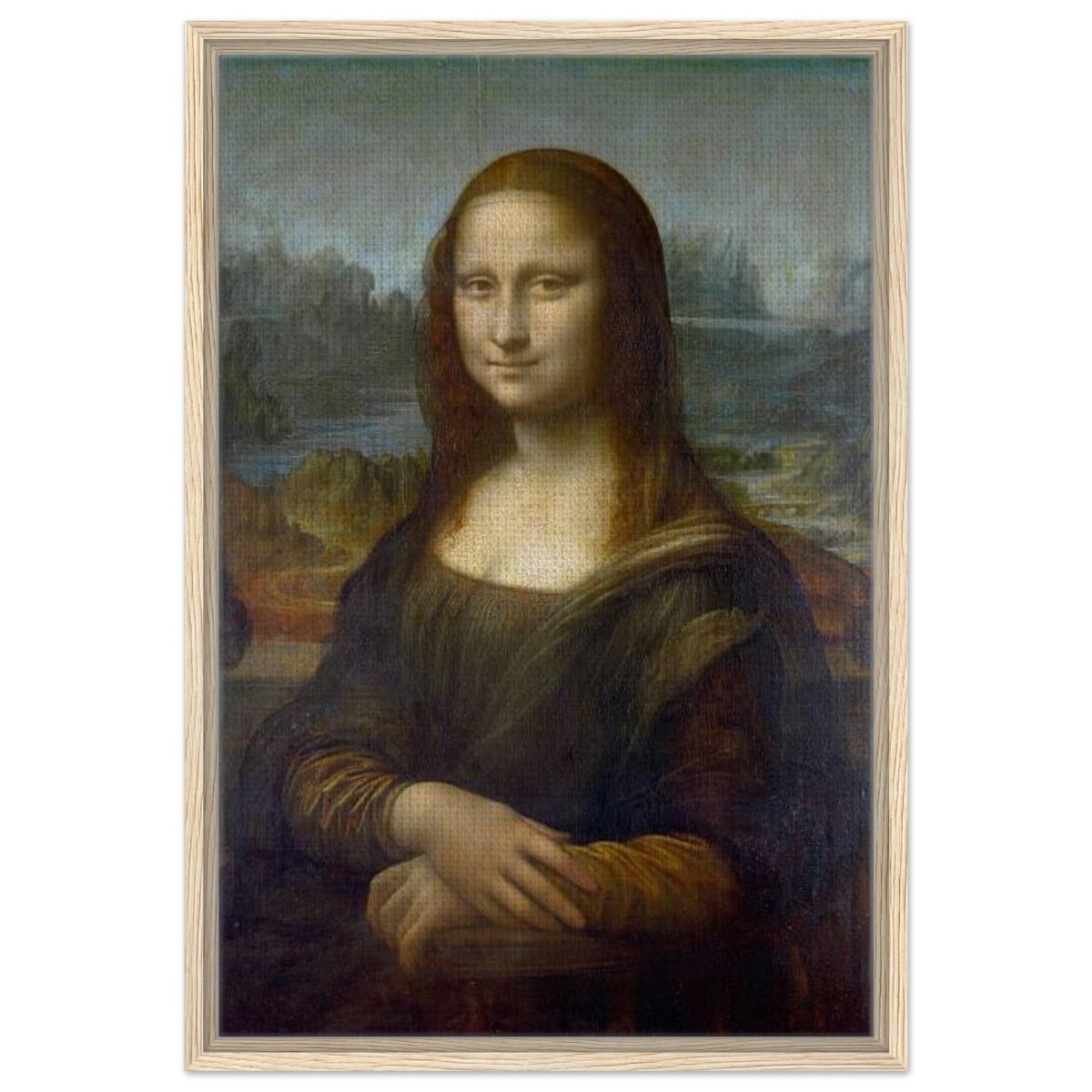 Mona Lisa by Leonardo da Vinci - Framed Canvas - 50x75 cm / 20x30″ - Wood frame