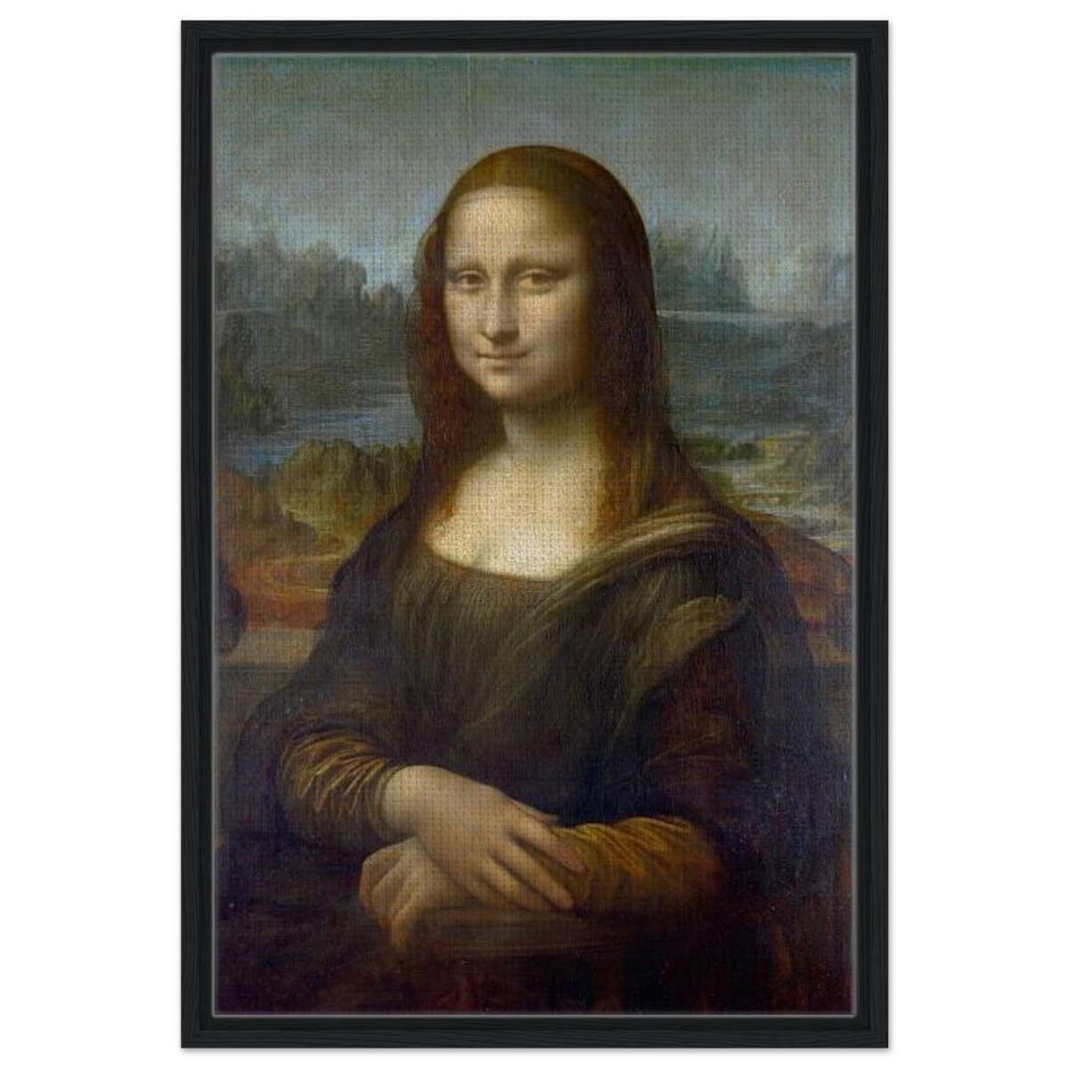 Mona Lisa by Leonardo da Vinci - Framed Canvas - 50x75 cm / 20x30″ - Black frame