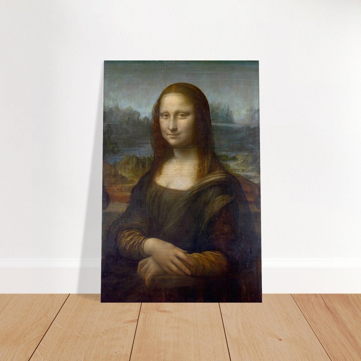 Mona Lisa by Leonardo da Vinci - Brushed Aluminum Print - 50x75 cm / 20x30″ - 