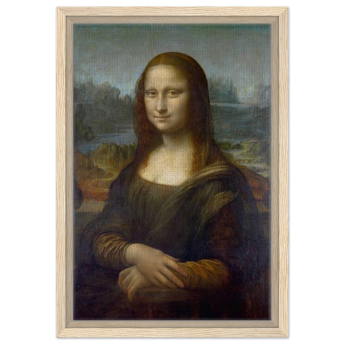 Mona Lisa by Leonardo da Vinci - Framed Canvas - 30x45 cm / 12x18″ - Wood frame