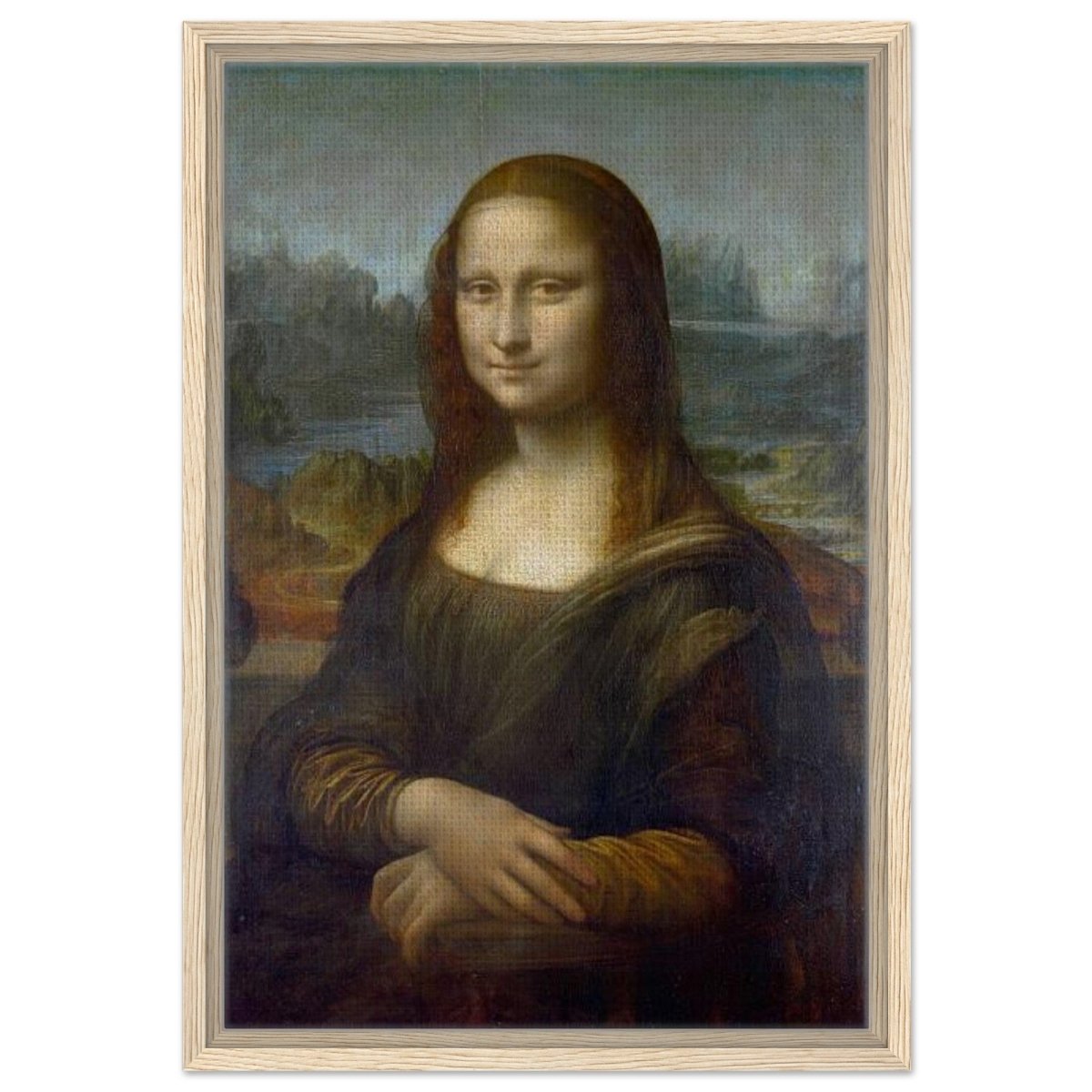 Mona Lisa by Leonardo da Vinci - Framed Canvas - 40x60 cm / 16x24″ - Wood frame