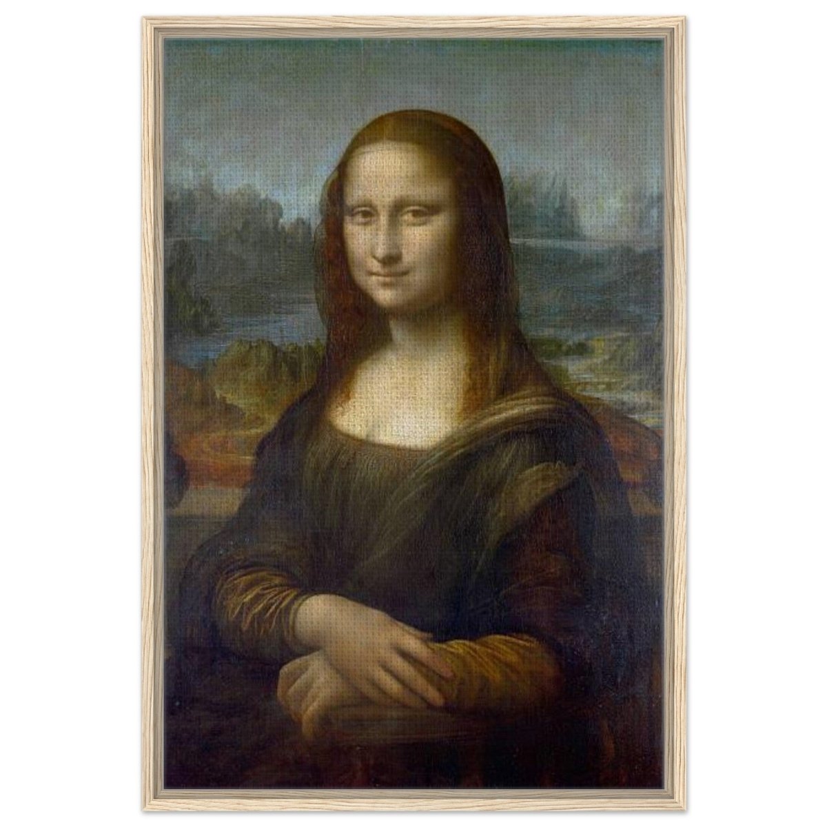 Mona Lisa by Leonardo da Vinci - Framed Canvas - 60x90 cm / 24x36″ - Wood frame