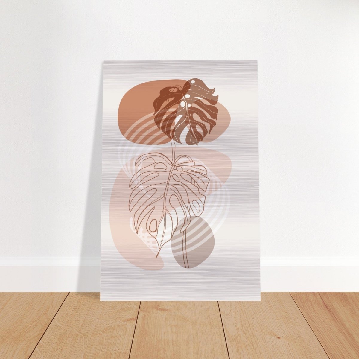 Monstera Minimal: Abstract Flow | Wall art Print - 30x45 cm / 12x18″ - Brushed Aluminum Print - 