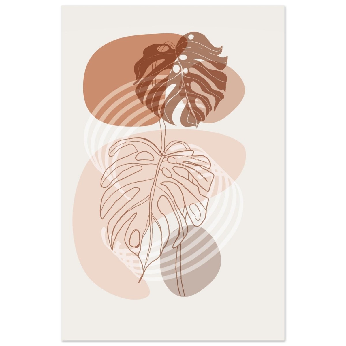 Monstera Minimal: Abstract Flow | Wall art Print - 60x90 cm / 24x36″ - Aluminum Print - 