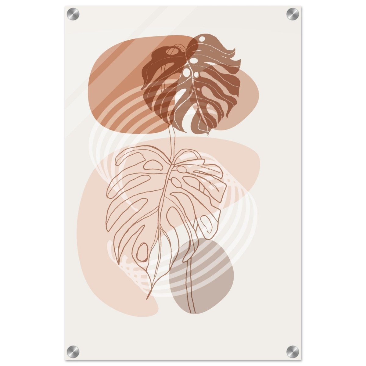 Monstera Minimal: Abstract Flow | Wall art Print - 40x60 cm / 16x24″ - Acrylic Print - 