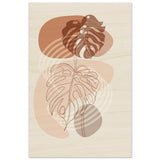 Monstera Minimal: Abstract Flow | Wall art Print - 60x90 cm / 24x36″ - Wood Prints - 