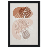 Monstera Minimal: Abstract Flow | Wall art Print - 30x45 cm / 12x18″ - Framed Canvas - Black frame