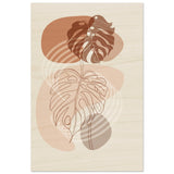 Monstera Minimal: Abstract Flow | Wall art Print - 30x45 cm / 12x18″ - Wood Prints - 