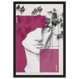 Neo - Classical Fusion: The Timeless Gaze | Surrealism & Abstraction Wall art print - 50x75 cm / 20x30″ - Framed Canvas - Black frame