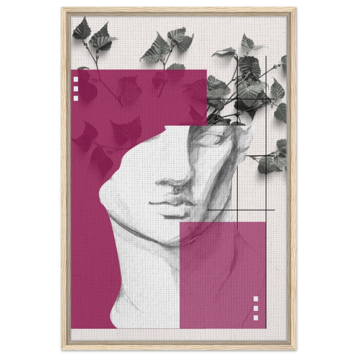 Neo - Classical Fusion: The Timeless Gaze | Surrealism & Abstraction Wall art print - 60x90 cm / 24x36″ - Framed Canvas - Wood frame