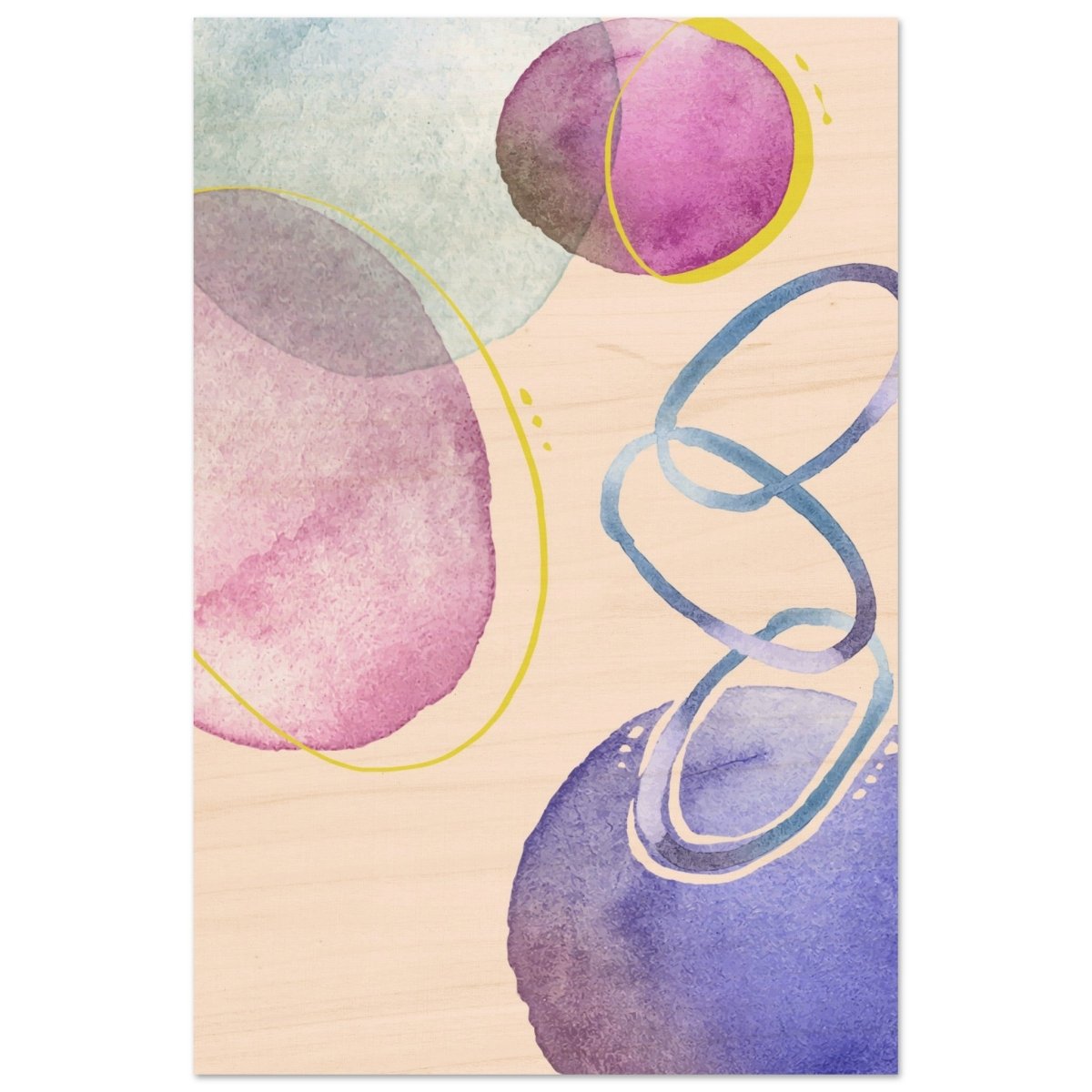 Pastel Harmony Abstract | Wall art Print - 40x60 cm / 16x24″ - Wood Prints - 