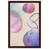 Pastel Harmony Abstract | Wall art Print - 40x60 cm / 16x24″ - Framed Canvas - Dark wood frame