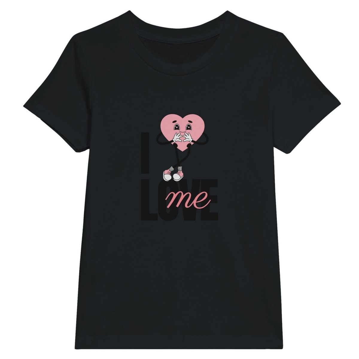 Premium Kids Crewneck T-shirt | I Love Me - S - Black - 