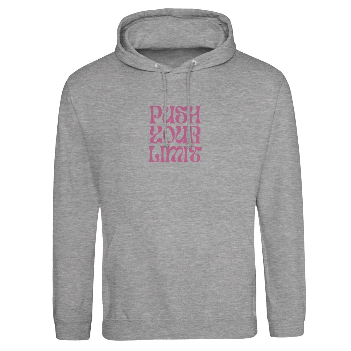 Premium Unisex Pullover Hoodie | JustHoods | Push Your Limits - Heather Grey - S - 