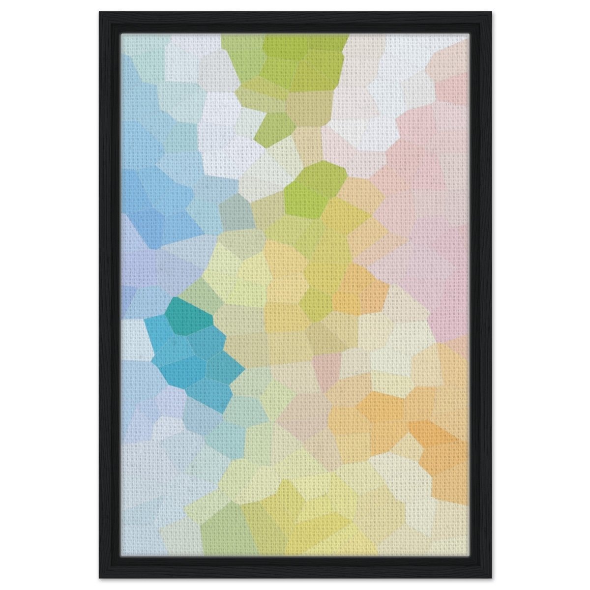 Radiant Harmony: A Burst of Life and Color | Abstract Wall art Print - 40x60 cm / 16x24″ - Framed Canvas - Black frame