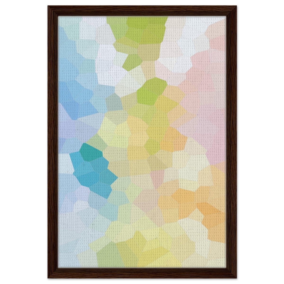 Radiant Harmony: A Burst of Life and Color | Abstract Wall art Print - 40x60 cm / 16x24″ - Framed Canvas - Dark wood frame