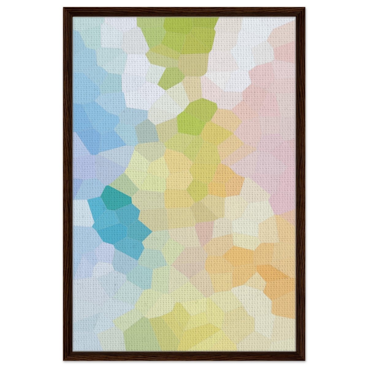 Radiant Harmony: A Burst of Life and Color | Abstract Wall art Print - 60x90 cm / 24x36″ - Framed Canvas - Dark wood frame