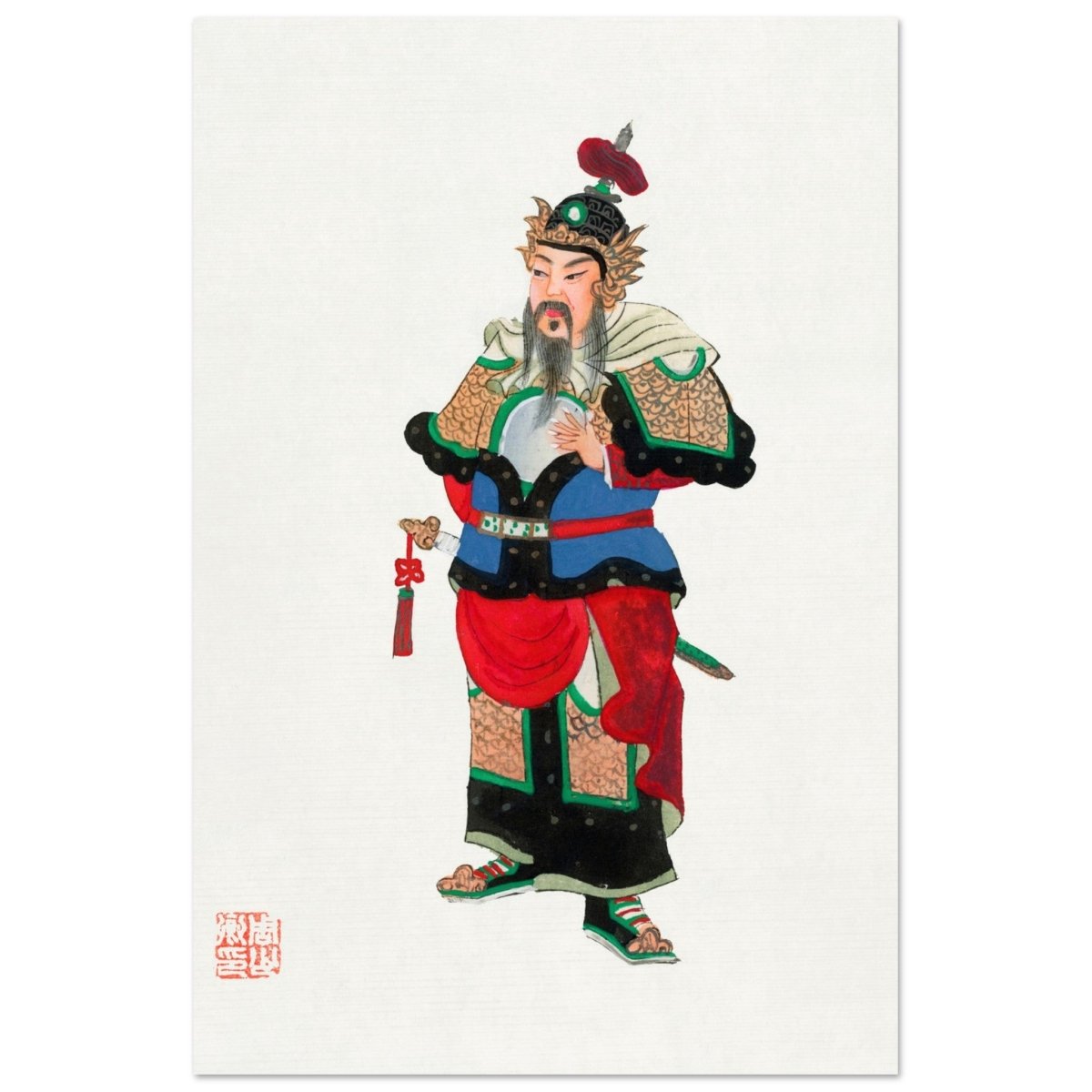 Regal Warrior's Tale | Traditional Chinese Historical Art - Aluminum Print - 30x45 cm / 12x18″ - 