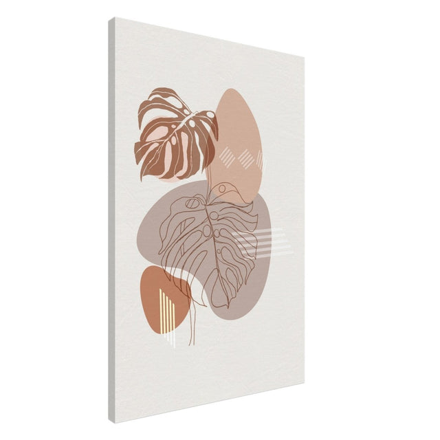 Serene Monstera: Abstract Harmony | Minimalist Wall art Print - 60x90 cm / 24x36″ - Canvas - 