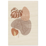 Serene Monstera: Abstract Harmony | Minimalist Wall art Print - 40x60 cm / 16x24″ - Wood Prints - 