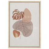 Serene Monstera: Abstract Harmony | Minimalist Wall art Print - 50x75 cm / 20x30″ - Framed Canvas - Wood frame