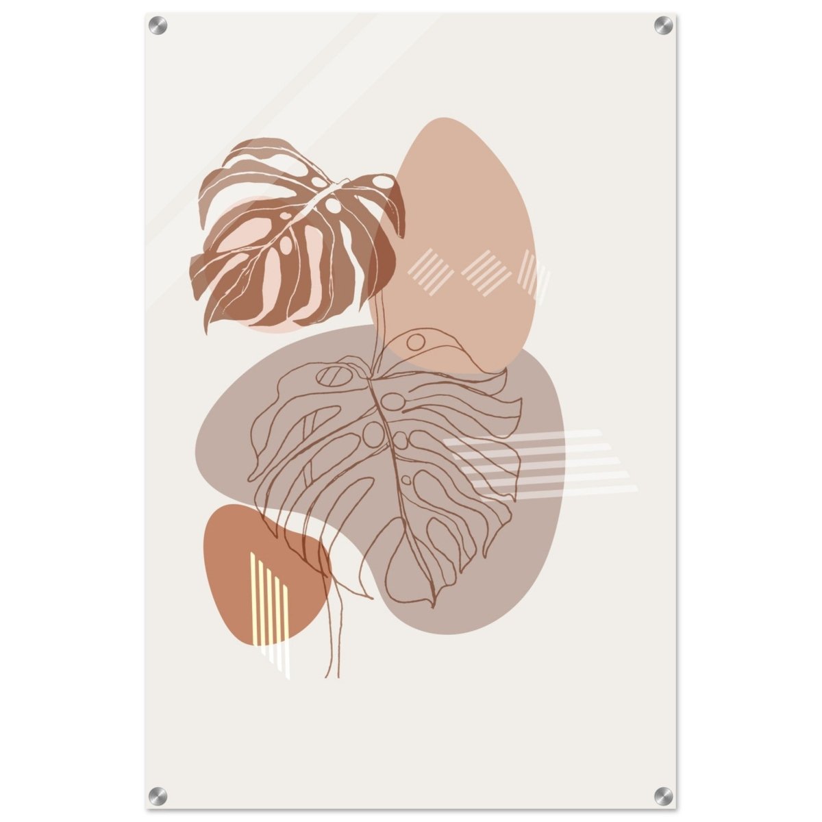 Serene Monstera: Abstract Harmony | Minimalist Wall art Print - 60x90 cm / 24x36″ - Acrylic Print - 