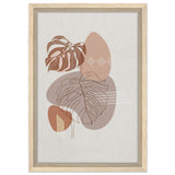 Serene Monstera: Abstract Harmony | Minimalist Wall art Print - 30x45 cm / 12x18″ - Framed Canvas - Wood frame