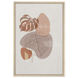 Serene Monstera: Abstract Harmony | Minimalist Wall art Print - 60x90 cm / 24x36″ - Framed Canvas - Wood frame