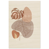 Serene Monstera: Abstract Harmony | Minimalist Wall art Print - 30x45 cm / 12x18″ - Wood Prints - 