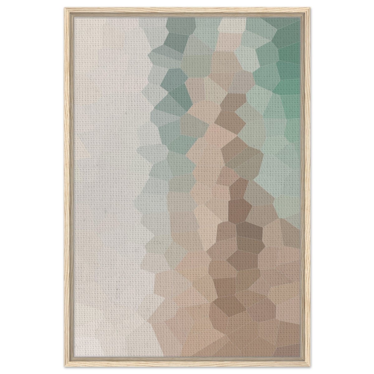 Serene Shores: A Tranquil Escape | Abstract Wall art print - 60x90 cm / 24x36″ - Framed Canvas - Wood frame